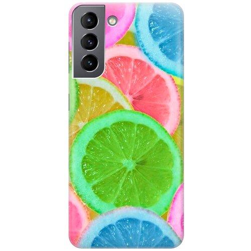 фото Ультратонкий силиконовый чехол-накладка для samsung galaxy s21 с принтом "разноцветные лимоны" gosso