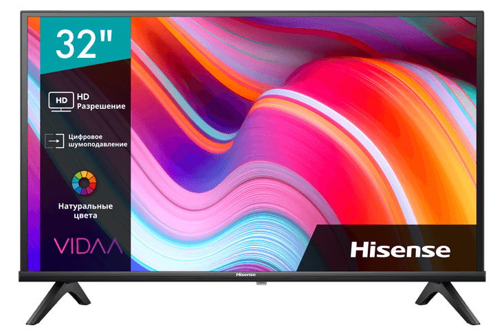 LED Телевизор 32' HISENSE 32A4K черный