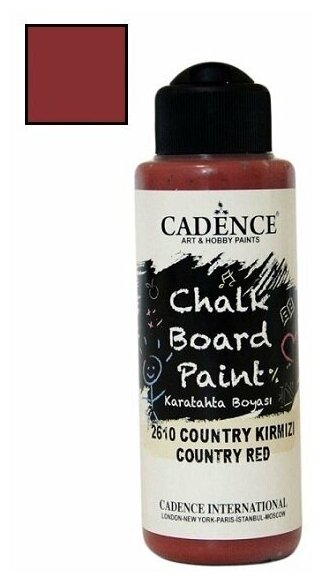 Акриловая краска для меловых досок Cadence Chalkboard Paint. Country Red-2610