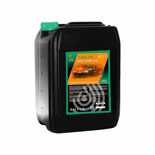 Моторное масло QC OIL Long Life SAE 10W-50 SN/CF металлоплакирующее полусинтетическое, канистра 20л