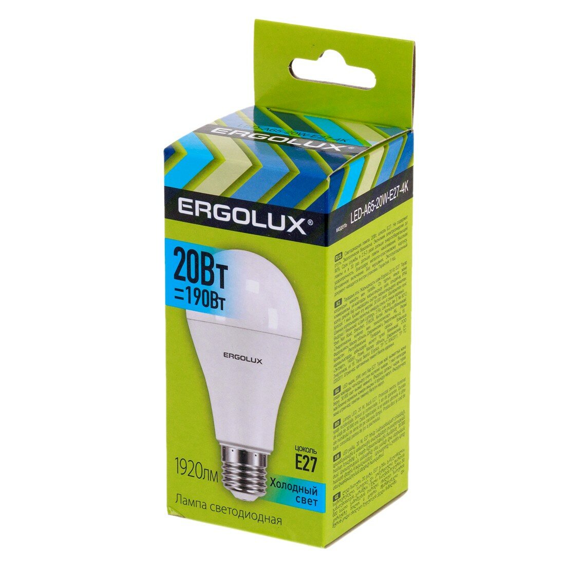 Лампа светодиодная Ergolux LED-A65-20W-E27-4K ЛОН