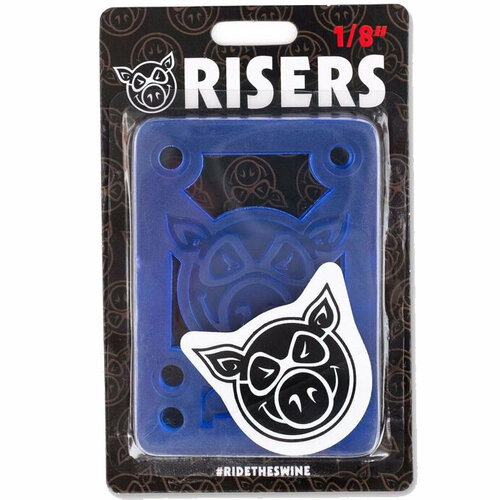 Подкладки для скейтборда, лонгборда Pig piles soft risers/shock blue