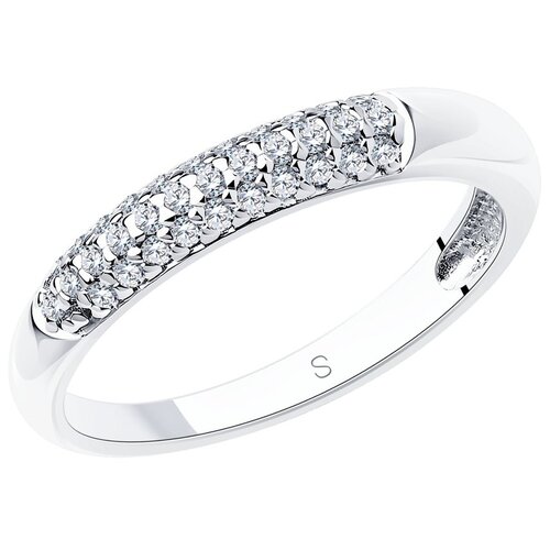 фото Sokolov кольцо из серебра с фианитами 94012664, размер 19