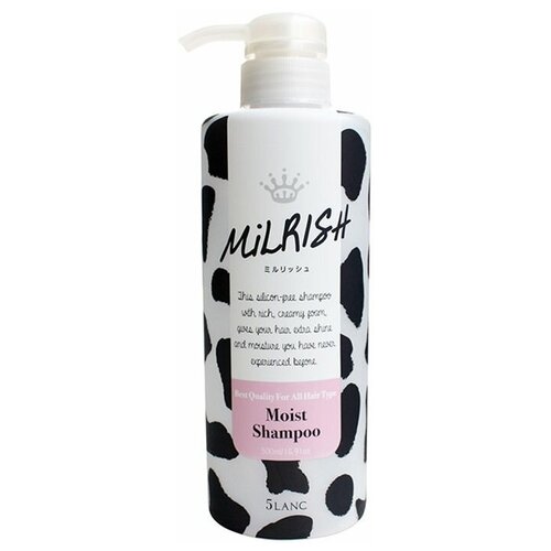 Milrish Шампунь-уход бессиликоновый с молочными протеинами Увлажнение и Сила, 500 мл