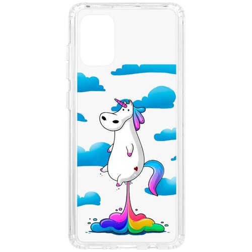 фото Чехол на samsung galaxy a71 kruche print flying unicorn