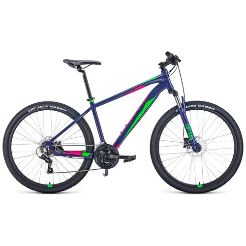 фото Велосипед 27,5" forward apache 27,5 3.0 disc al фиолетовый/зеленый 20-21 г, ,15"
