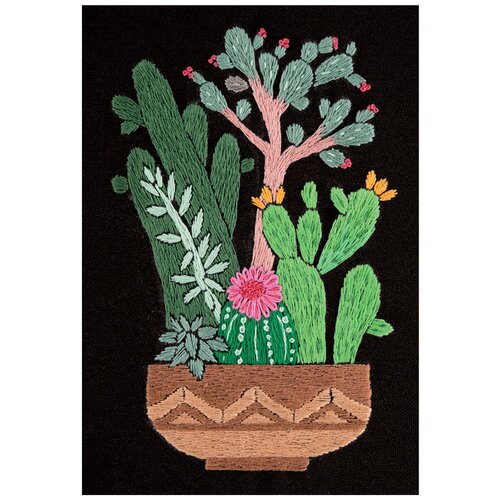 фото Набор для вышивания panna "кактусы в горшке" 12.5x17 см