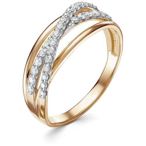 Кольцо Vesna jewelry, красное золото, 585 проба, бриллиант, размер 17.5, бесцветный