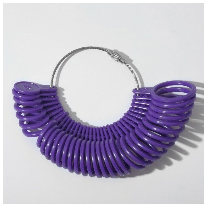 Прибор для измерения размера кольца, 15,6 4,1 2,9 см, цвет фиолетовый - фотография № 1