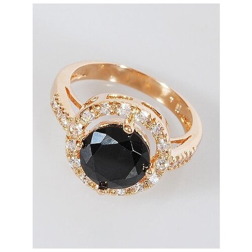 Кольцо помолвочное Lotus Jewelry, фианит, размер 20, черный