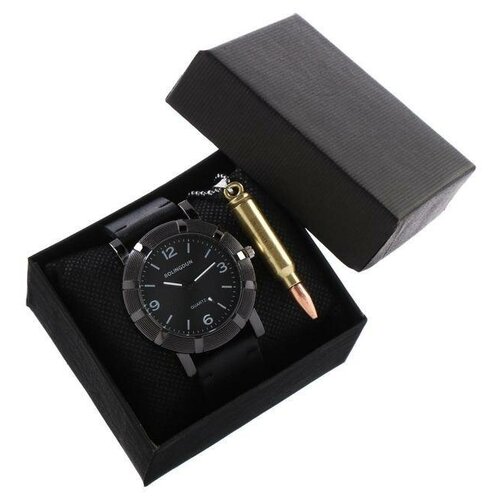 Подарочный набор 2 в 1 Bolingdun: наручные часы, d 4.6 см, кулон подарочный набор 2 в 1 bolingdun наручные часы d 2 8 см серьги