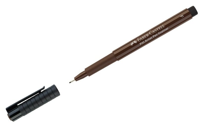 Ручка капиллярная Faber-Castell "Pitt Artist Pen Fineliner F", темная сепия, 0,5мм