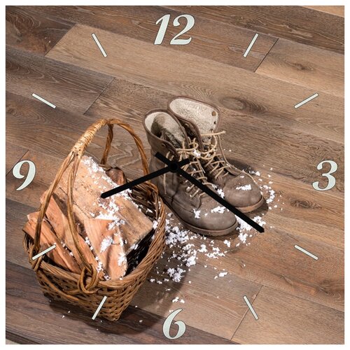 фото Svs настенные часы svs 4001886 ботинки и корзинка