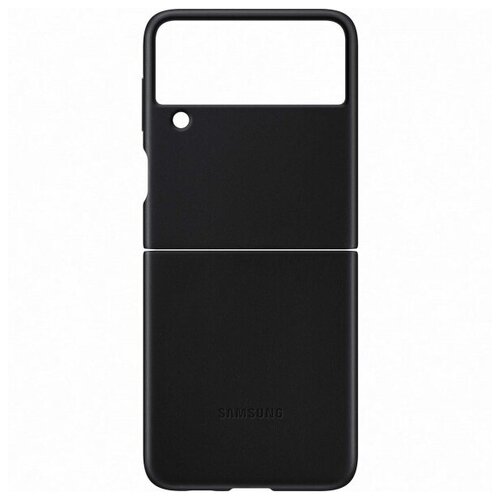 Чехол-накладка Samsung Leather Cover для смартфона Samsung Galaxy Z Flip3 кожа/поликарбонат, черный (EF-VF711LBEGRU)