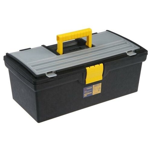 Ящик для инструмента тундра, 16, 405 х 215 х 160 мм, пластиковый, органайзер (1шт.) ящик с органайзером fit 65501 40 5x21 5x16 см 16 черный желтый