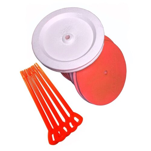 фото Набор кружков с флуоресцентной мачтой неоснащенные диаметр 145мм 5 шт / кружки для рыбалки на хищника летние / рыболовные / снасть manko