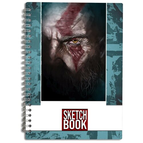 Скетчбук А5 50 листов 170гр/м2 Блокнот для рисования Игра God of War (Кратос, Kratos, PS 5, PS 4, PS 3, Xbox 360) - 57 В