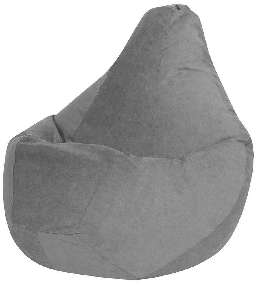 Dreambag Кресло Мешок Груша Серый Велюр (L Классический)