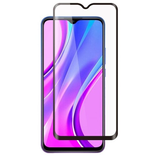 ROBOMAKS Защитное стекло для Xiaomi Redmi 9A/9C, полноэкранное, полноклеевое, черное