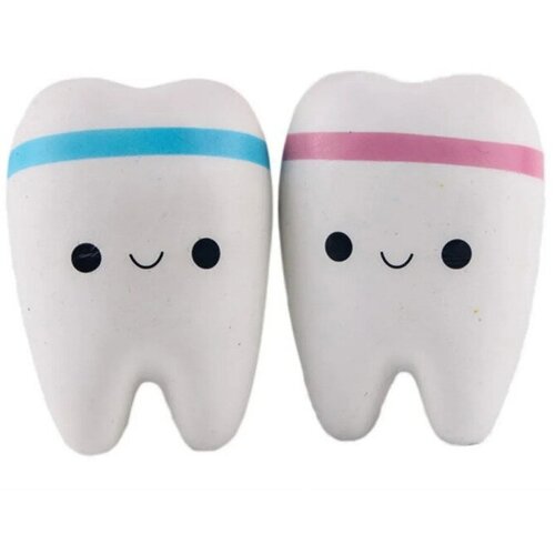 фото Сквиши антистресс зубы синий и розовый. flame