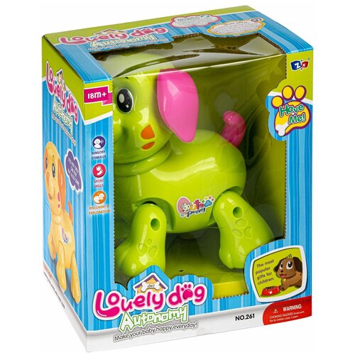 Музыкальная игрушка Shantou Веселый пес, 24*20,5*14,5 см, зеленый с фиолетовым (Б94039-Б)