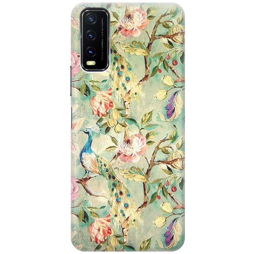 фото Cиликоновый чехол на vivo y20 / виво у20 с принтом "винтажный цветочный паттерн" gosso