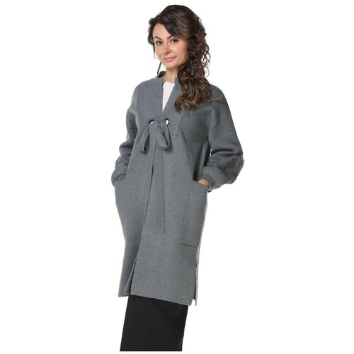 Кардиган Beauty Women, прямой силуэт, удлиненный, карманы, размер M-L, серый