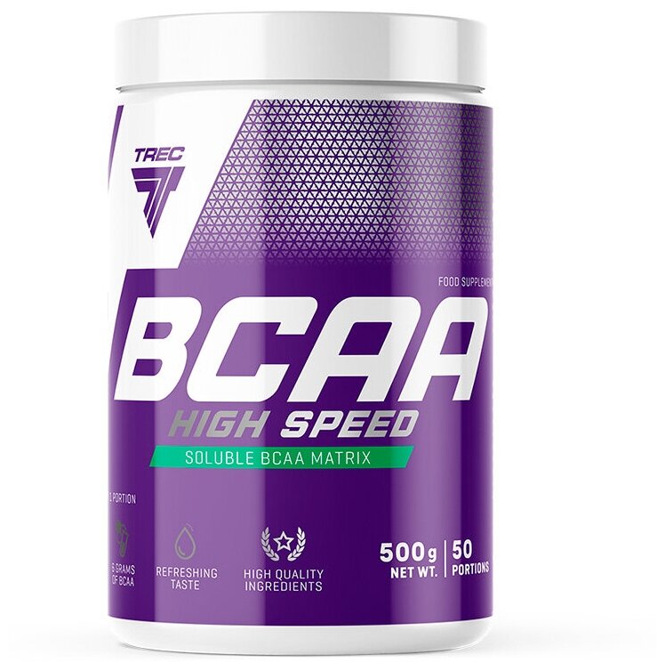 BCAA спорт питание порошок 500 гр, Trec Nutrition BCAA 2:1:1 High Speed, вкус: кола