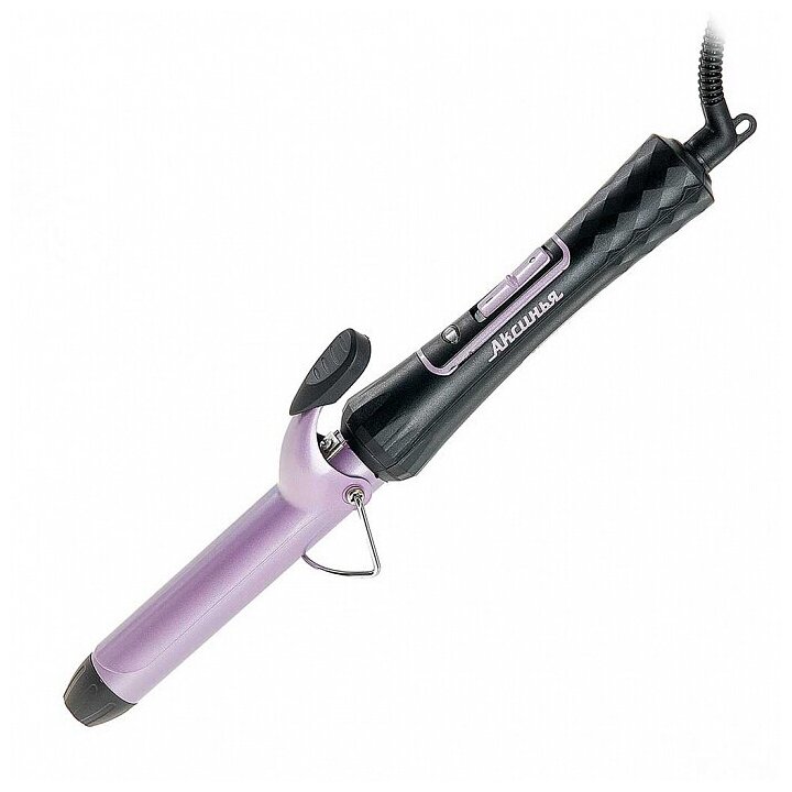 Щипцы для завивки волос аксинья КС-805 черный с фиолет.: Керамическое покрытие, d 25 мм (24) - фотография № 1