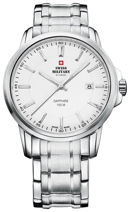 Наручные часы SWISS MILITARY BY CHRONO Classic, белый, серебряный