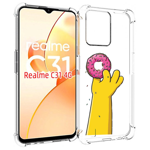 Чехол MyPads вкусный-пончик для OPPO Realme C31 задняя-панель-накладка-бампер чехол mypads вкусный пончик для oppo reno 5a задняя панель накладка бампер