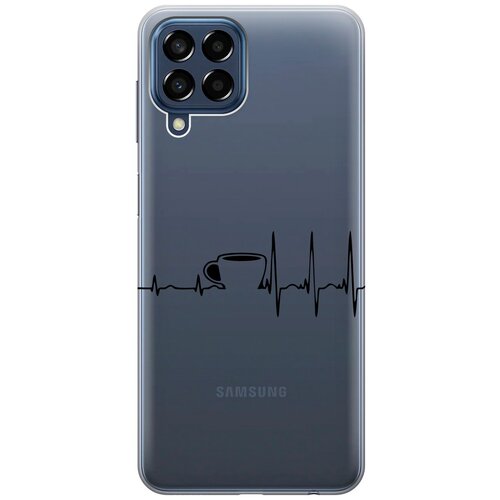 Силиконовый чехол с принтом Coffee Cardiogram для Samsung Galaxy M33 5G / Самсунг М33 5г силиконовый чехол с принтом coffee cardiogram для samsung galaxy a13 5g самсунг а13