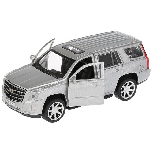 Внедорожник ТЕХНОПАРК Cadillac Escalade (ESCALADE-BK/SL/WT) 1:43, 15 см, серебристый брызговики на cadillac escalade 2014 chevrolet tahoe 2014 передние с автоматич подножк 78845