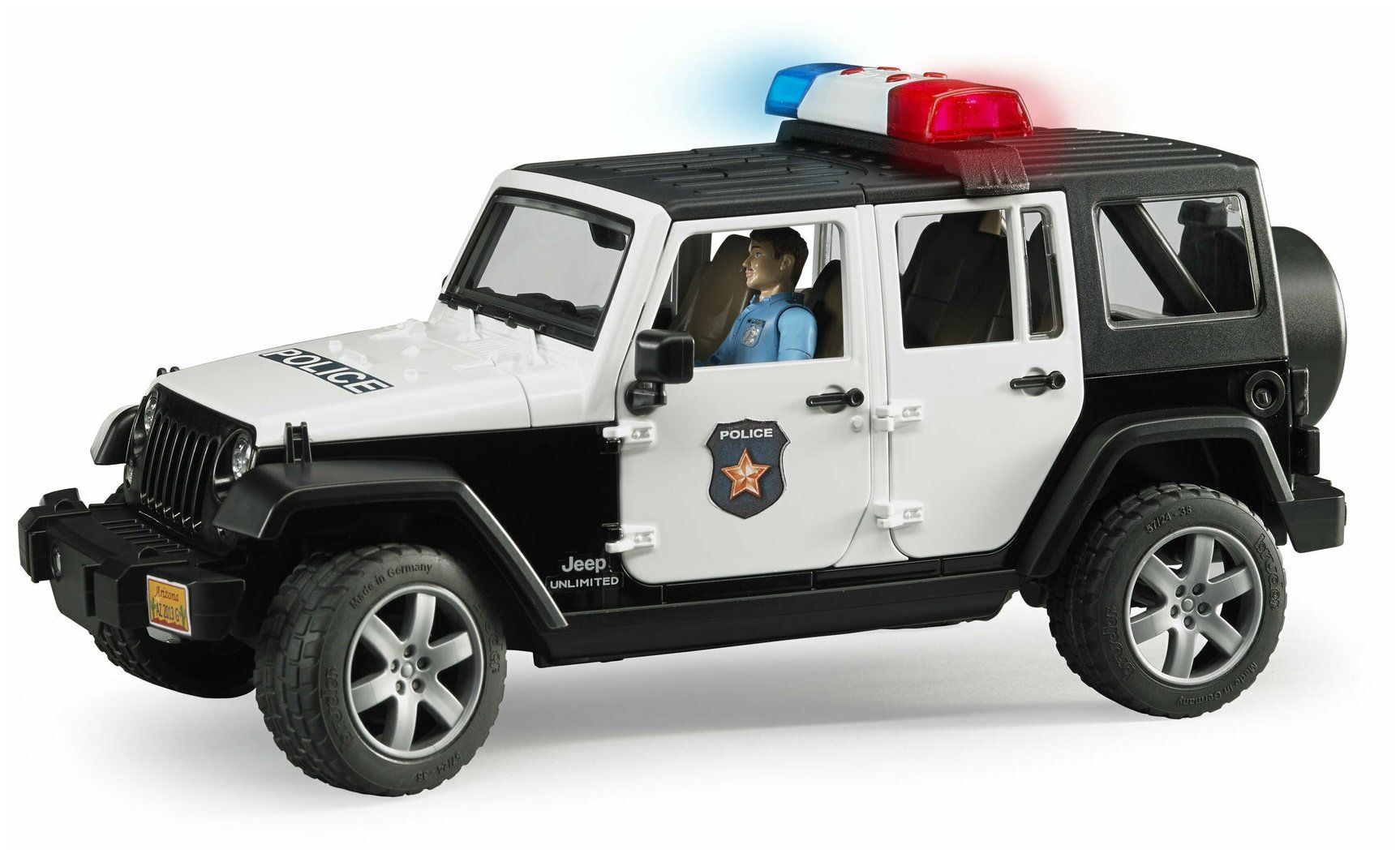 Bruder Брудер Внедорожник Jeep Wrangler Unlimited Rubicon Полиция с фигуркой 02-526 с 3 лет