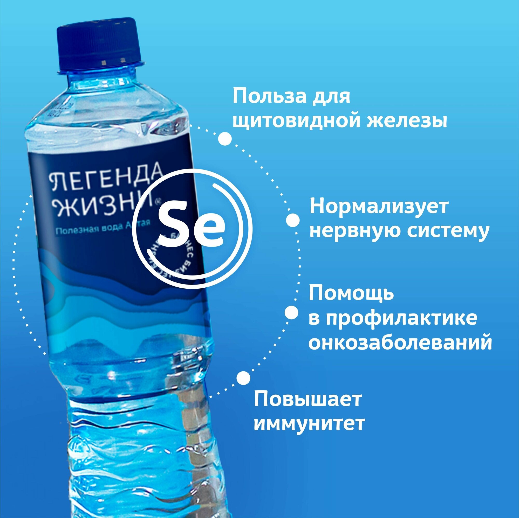 Вода питьевая негазированная с селеном 0,5л.- 12шт. Premium