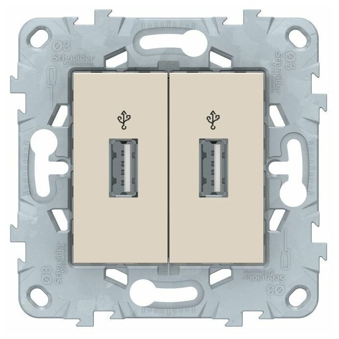 Розетка USB двойная Unica New, бежевый Schneider Electric NU542744