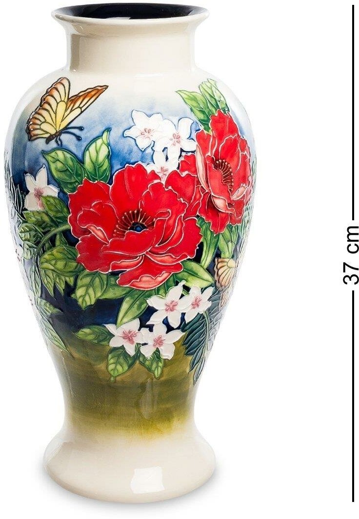 Фарфоровая ваза Алые розы (ручная работа)