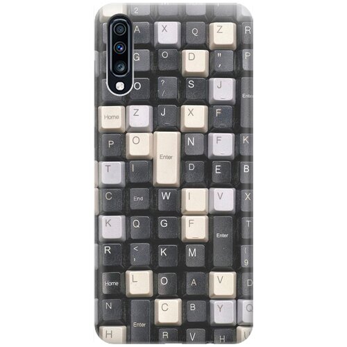 фото Re:pa накладка transparent для samsung galaxy a70 / a70s с принтом "черно-белые клавиши"