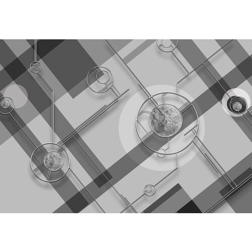 Моющиеся виниловые фотообои GrandPiK Круги серебро. Черно-белые. Лофт, 420х290 см моющиеся виниловые фотообои grandpik круги серебро черно белые лофт 300х260 см