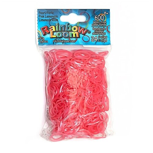 Резинки для плетения браслетов Rainbow Loom Розовый Лимонад Перламутр, Pearl Pink Lemonade (B0142)удалить ПО задаче резиночки для плетения браслетов rainbow loom коллекция леденцы пастельный оранжевый