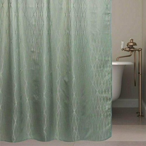 Штора для ванной жаккард Bath Plus Decor collection 180x200, зеленая JAC1502