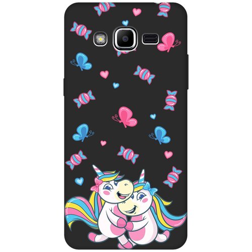 Матовый чехол Unicorns and Candies для Samsung Galaxy J2 Prime / Самсунг Джей 2 Прайм с 3D эффектом черный матовый чехол trekking для samsung galaxy j2 prime самсунг джей 2 прайм с эффектом блика черный