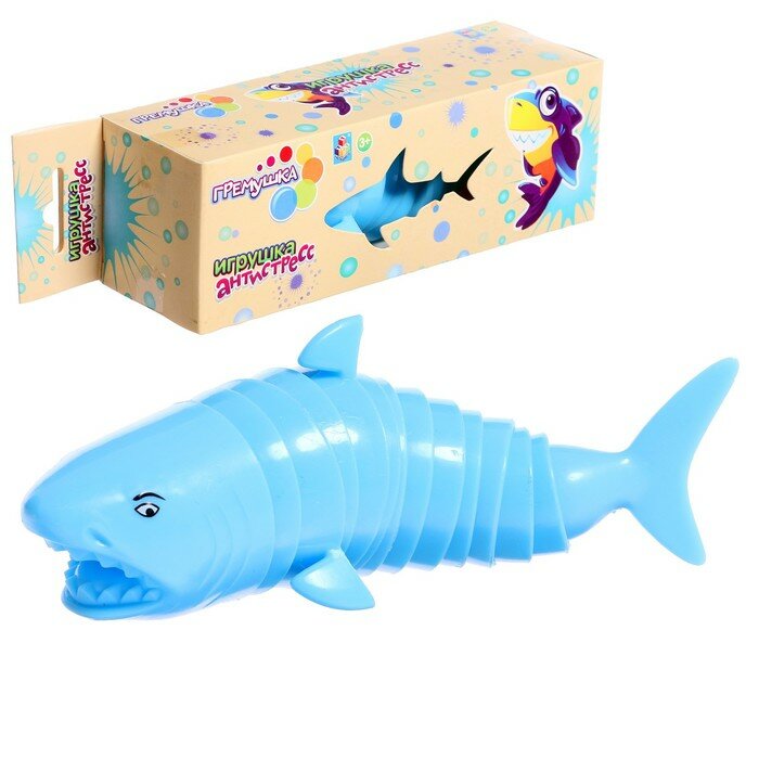 1TOY Игрушка «Гремушка. Акула», 20,5 × 6 см, цвета микс