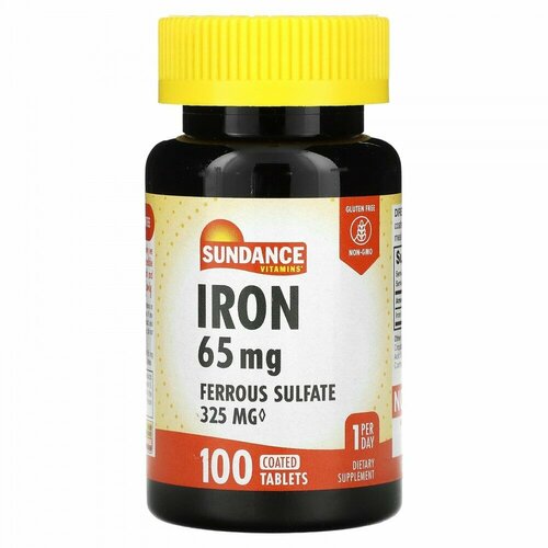 Sundance, Iron, 65 mg, 100 Coated Tablets