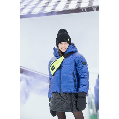 фото Куртка orso bianco зимняя укороченная, размер 134, синий