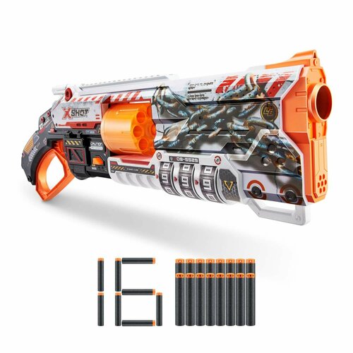 бластер zuru x shot эксесс с мягкими дротиками 16 шт 36436 Набор игровой X-Shot Skins Lock Gun 36606