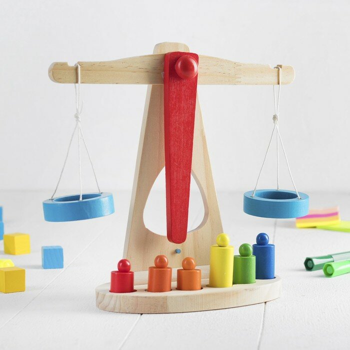 фото Детские весы "Весы с гирями", деревянные (423322)