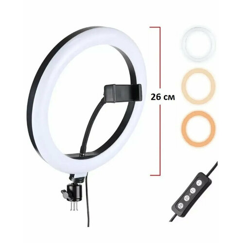 Кольцевая светодиодная лампа с тремя режимами освещения 26см 99900₽