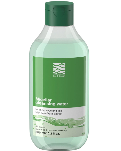 Sea & Energy Мицеллярная вода, очищающее средство для лица, глаз и губ с экстрактом алоэ вера, 300мл.