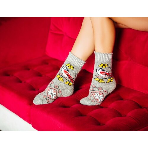 фото Носки бабушкины носки, размер 35-37, серый, розовый, черный, желтый, красный